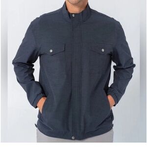 LINKSOUL MEN’S BOARDWALKER FULL-ZIP WINDBREAKER GREY/BLUE SIZE Small